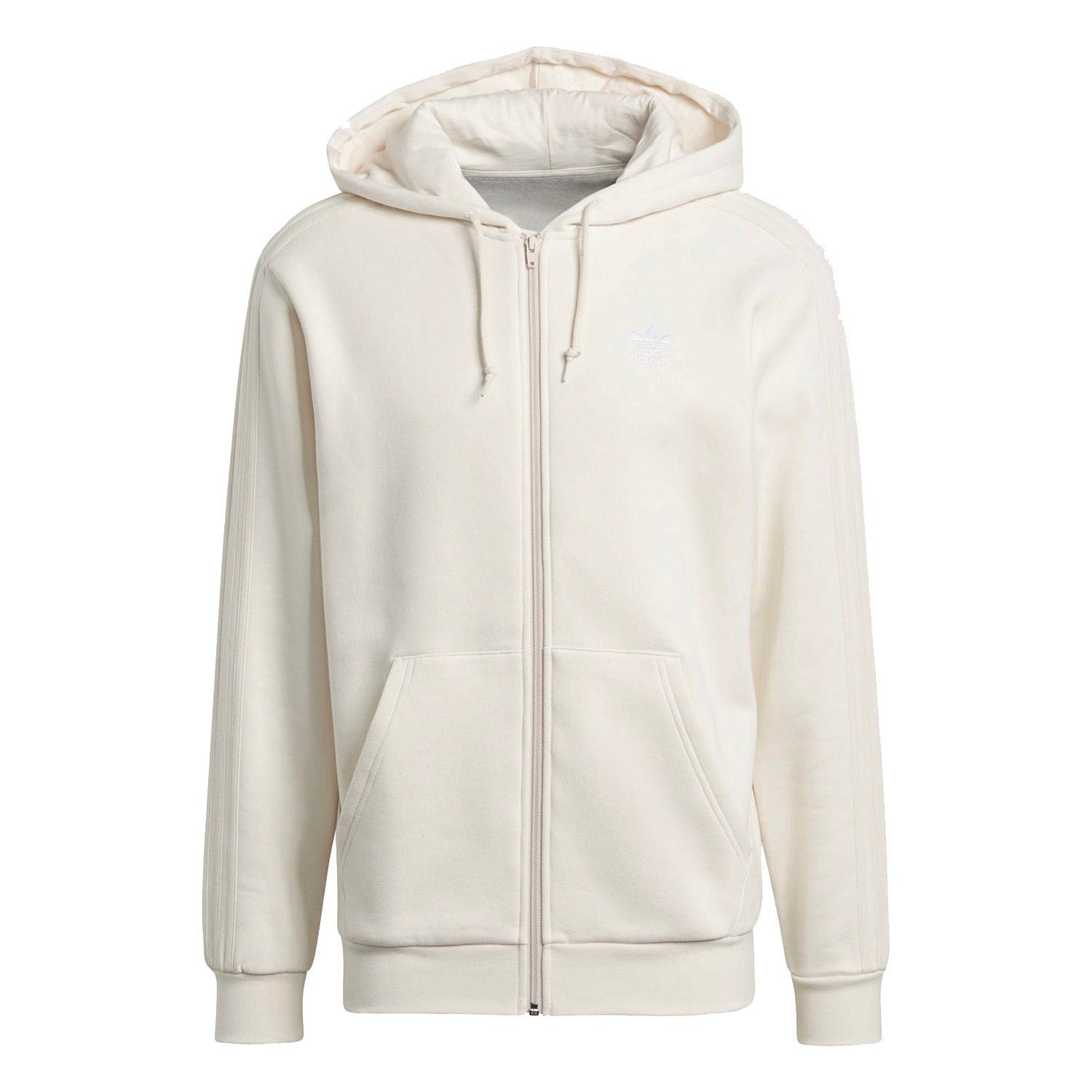 adidas Originals Adicolor 3-Stripes Full-Zip No-Dye Hoodie - White - ViaductClothing -  -  