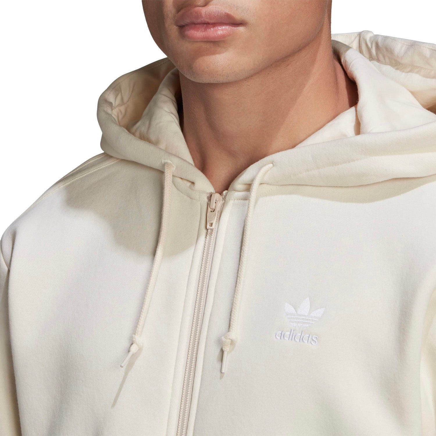 adidas Originals Adicolor 3-Stripes Full-Zip No-Dye Hoodie - White - ViaductClothing -  -  
