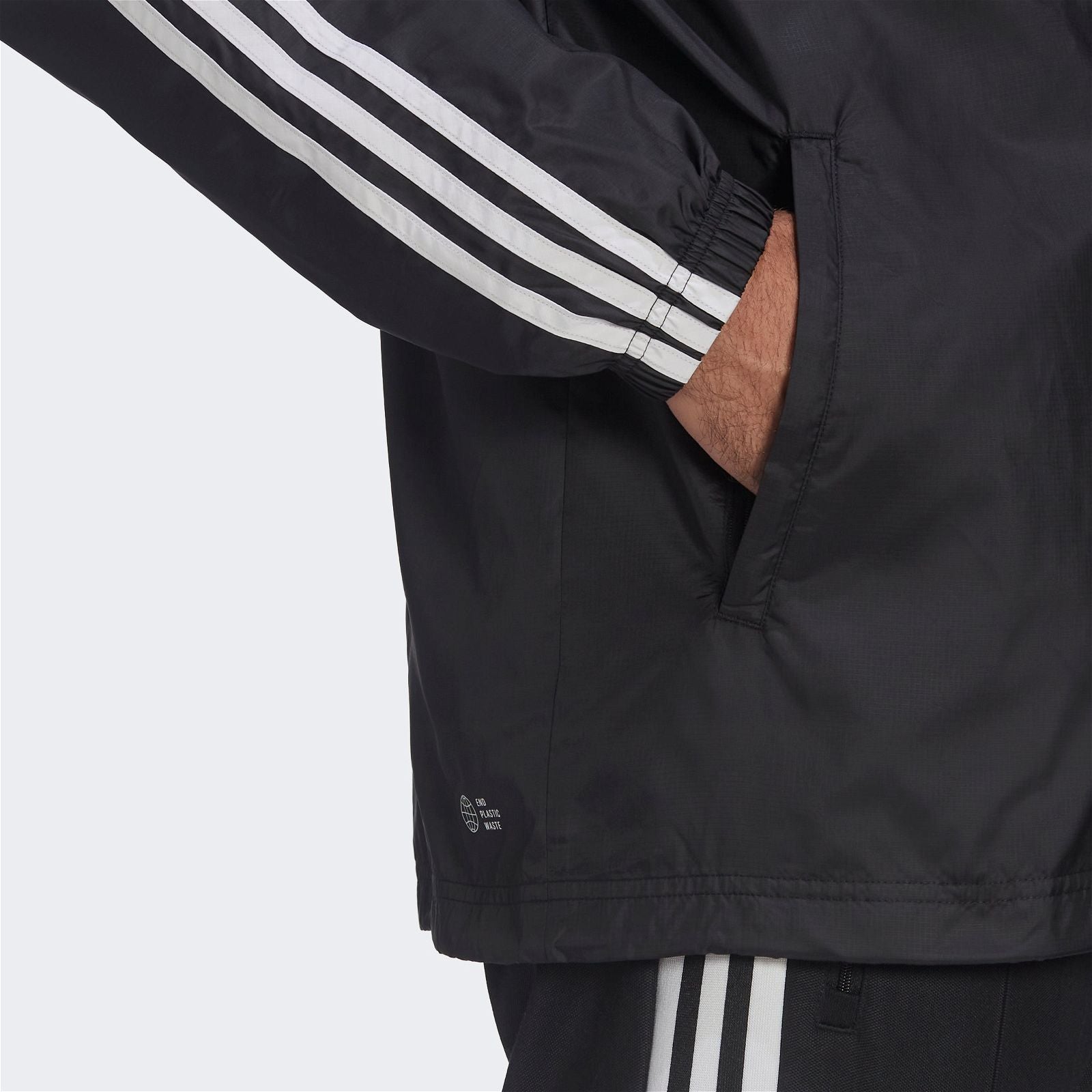 adidas Originals Adicolor 3-Stripes Windbreaker Full Zip Jacket - Black - ViaductClothing -  -  