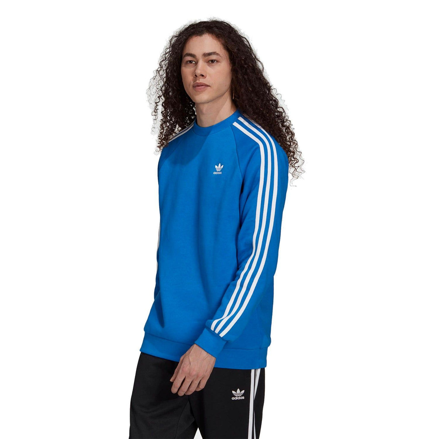 adidas Originals Adicolor Classics 3 Stripes Crew Sweatshirt Blue ViaductClothing