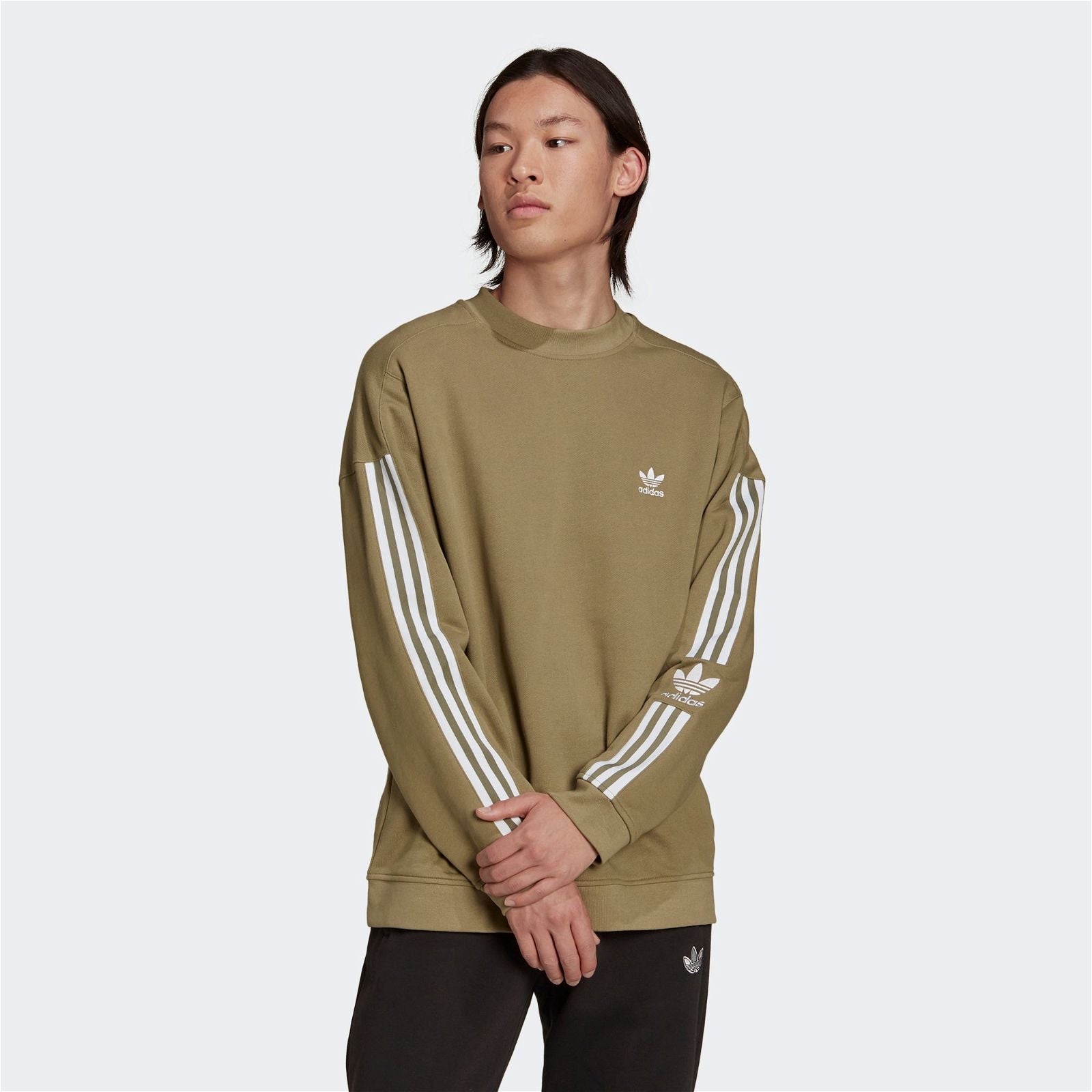 adidas Originals Adicolor Classics Lock-Up Trefoil Crewneck - Orbit Green - ViaductClothing -  -  