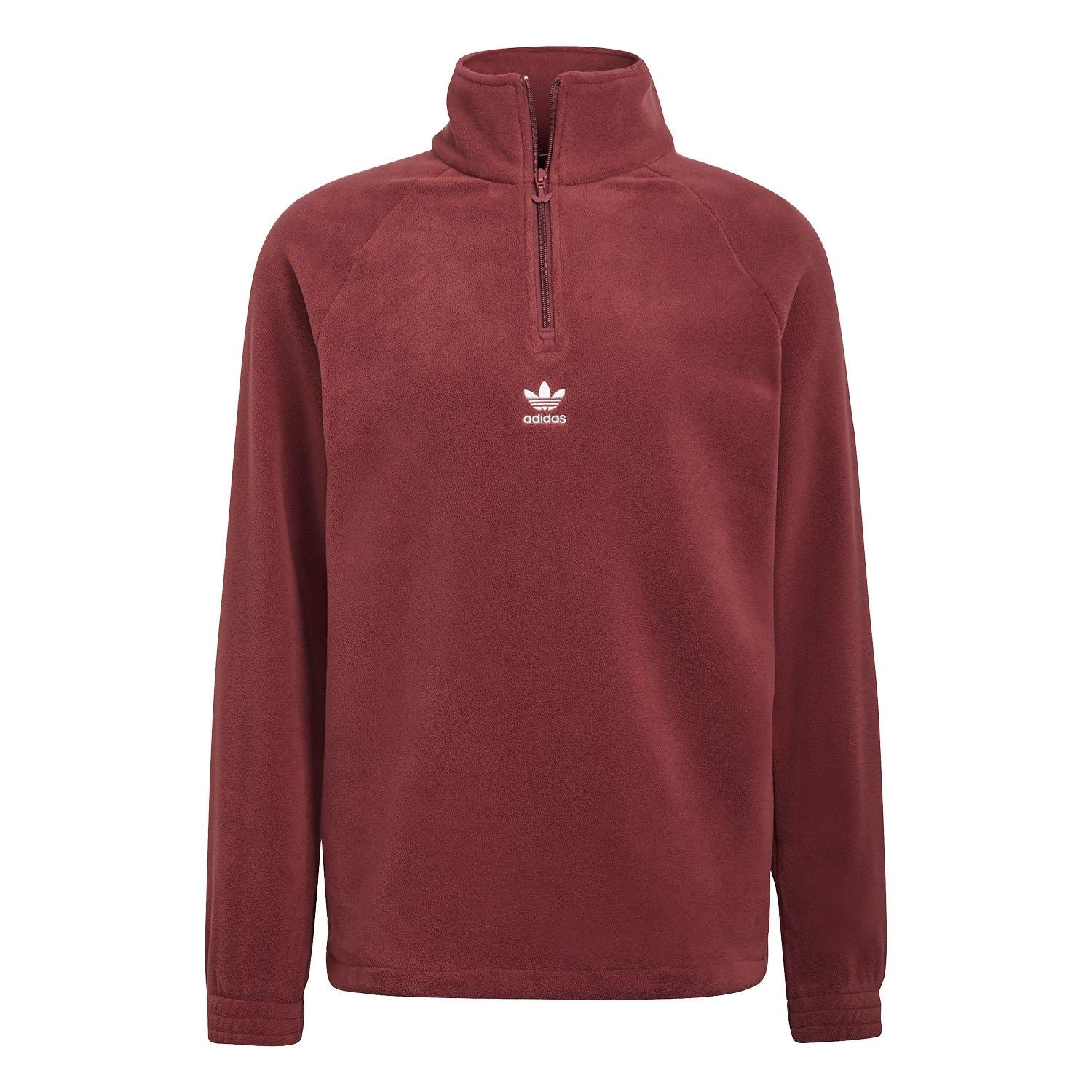 adidas Originals Adicolor Classics Teddy Fleece Half-Zip Jacket - Crimson - ViaductClothing -  -  