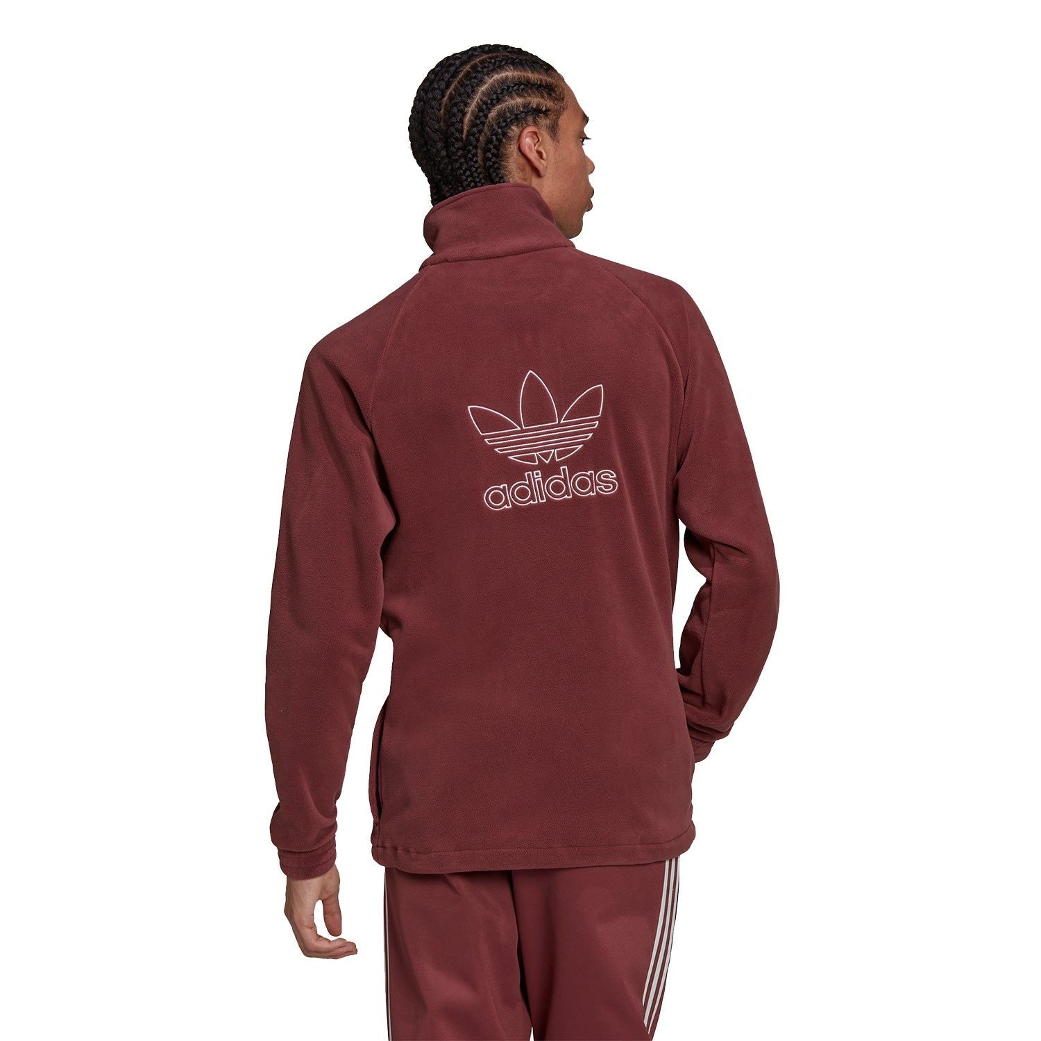 adidas Originals Adicolor Classics Teddy Fleece Half-Zip Jacket - Crimson - ViaductClothing -  -  
