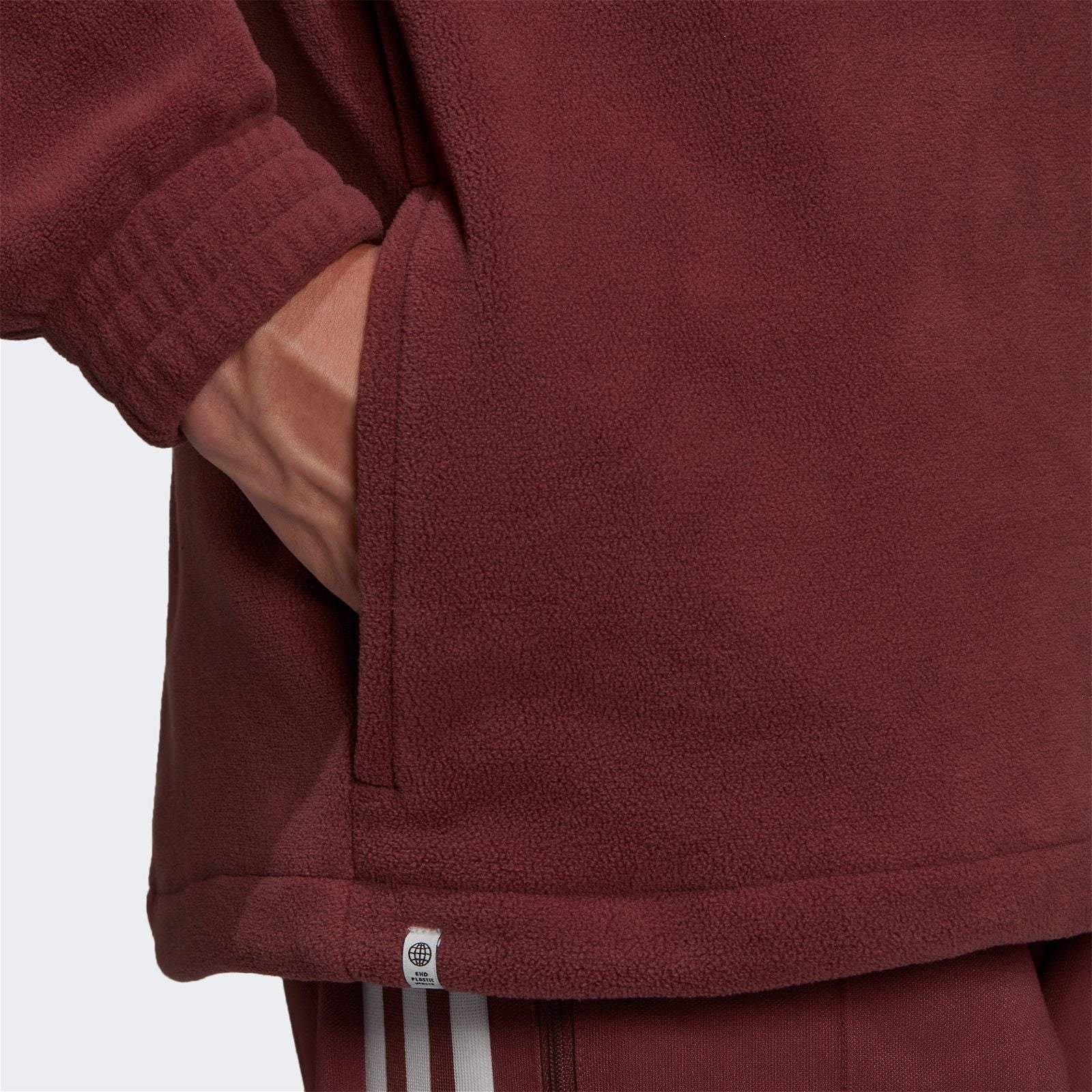 adidas Originals Adicolor Classics Teddy Fleece Half-Zip Jacket - Crimson - ViaductClothing -  -  