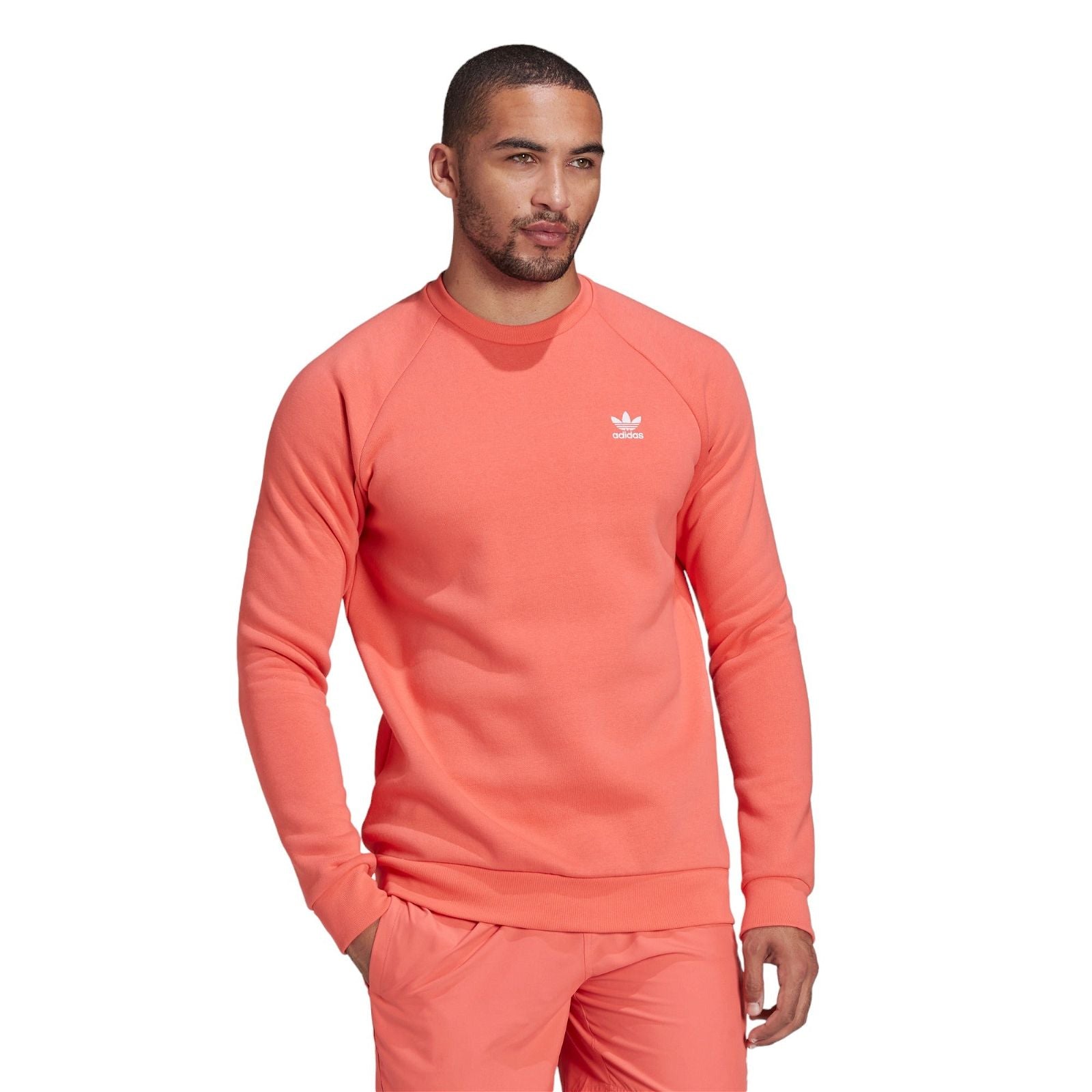 adidas Originals Adicolor Essentials Trefoil Crewneck Sweatshirt - Pink - ViaductClothing -  -  
