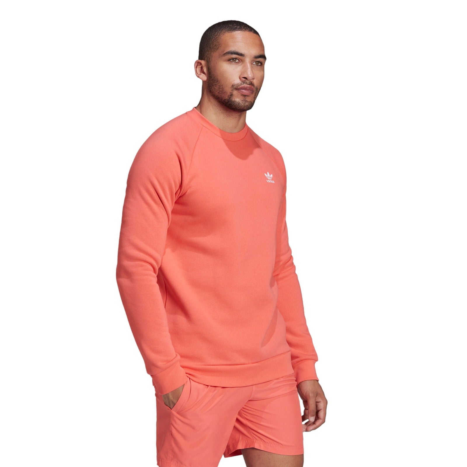 adidas Originals Adicolor Essentials Trefoil Crewneck Sweatshirt - Pink - ViaductClothing -  -  