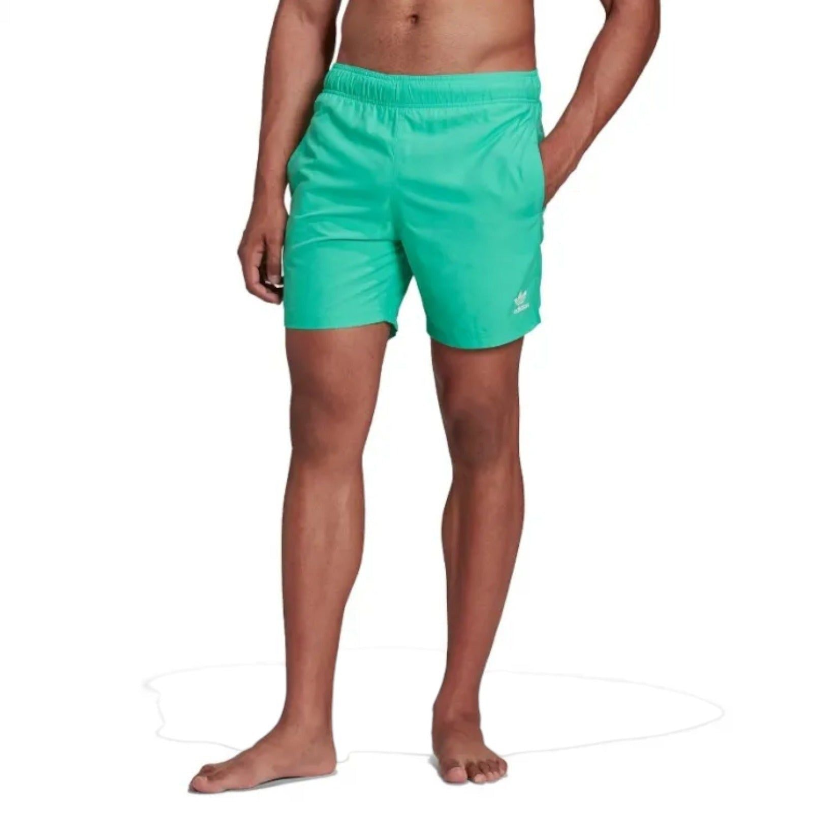 adidas Originals Adicolor Essentials Trefoil Swim Shorts - Hi-Res Green - ViaductClothing -  -  