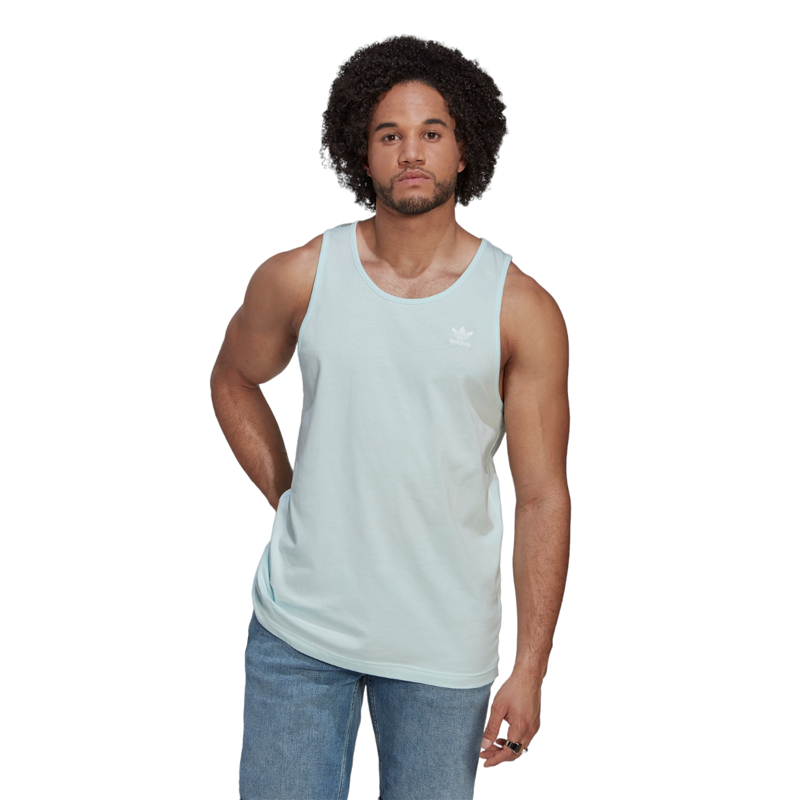 adidas Originals Adicolor Essentials Trefoil Tank Top - Almost Blue - ViaductClothing -  -  