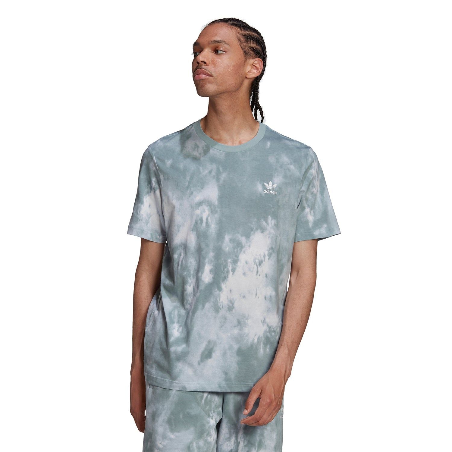 adidas Originals Adicolor Essentials Trefoil Tie-Dyed Tee - Magic Grey - ViaductClothing -  -  