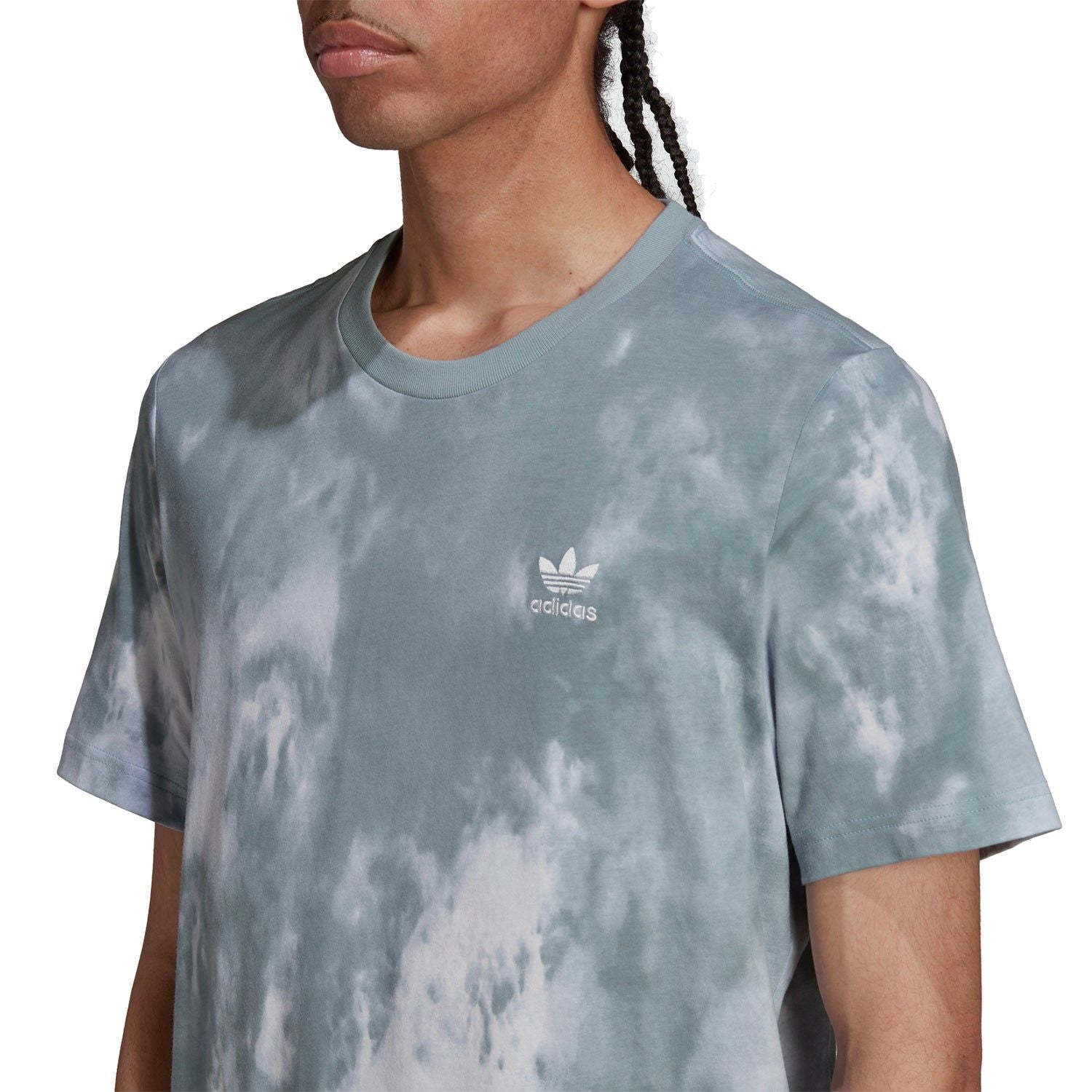 adidas Originals Adicolor Essentials Trefoil Tie-Dyed Tee - Magic Grey - ViaductClothing -  -  