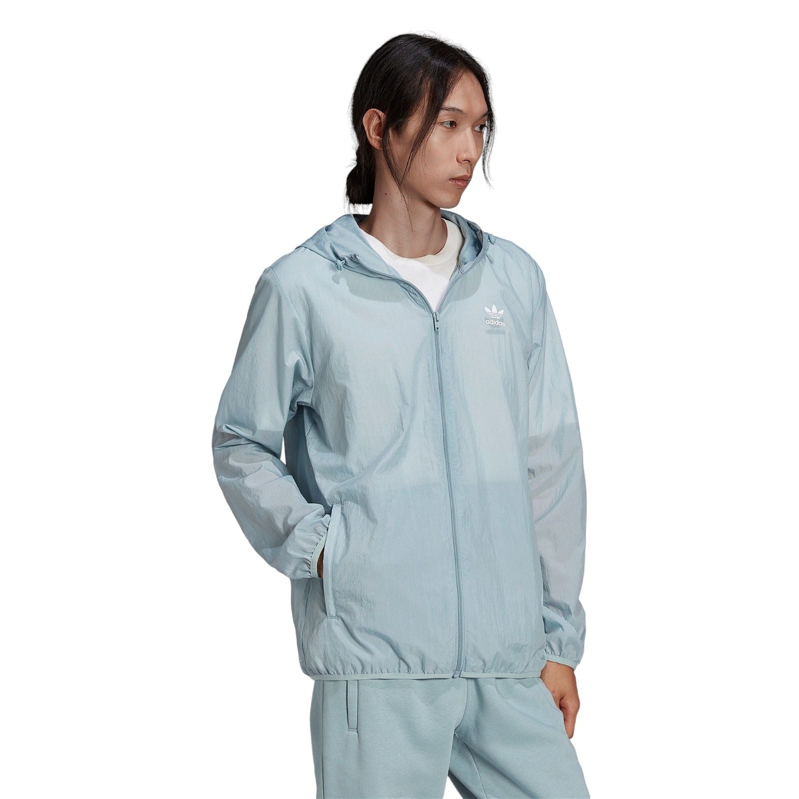 adidas Originals Adicolor Essentials Trefoil Windbreaker - Magic Grey - ViaductClothing -  -  