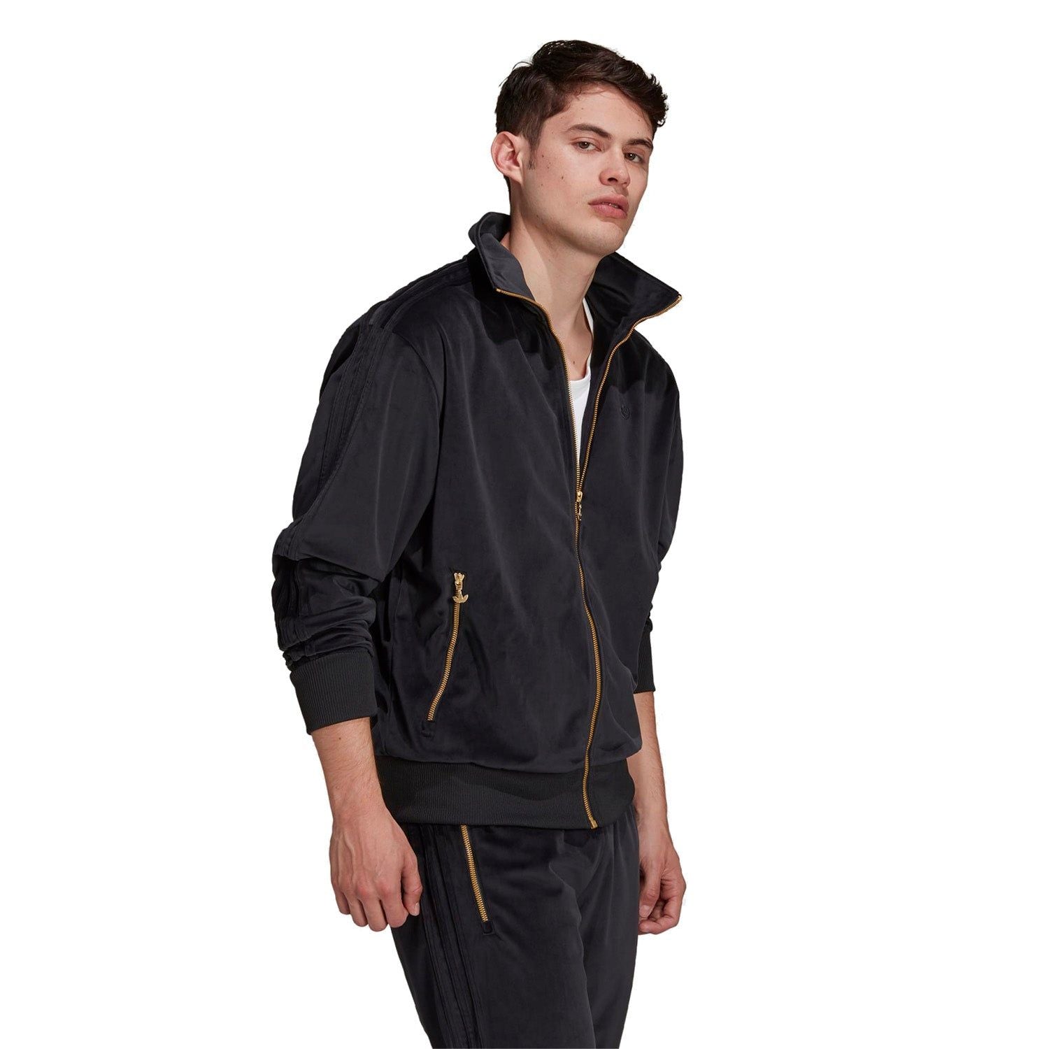 adidas Originals Adicolor Velour Firebird Track Jacket - Black - ViaductClothing -  -  