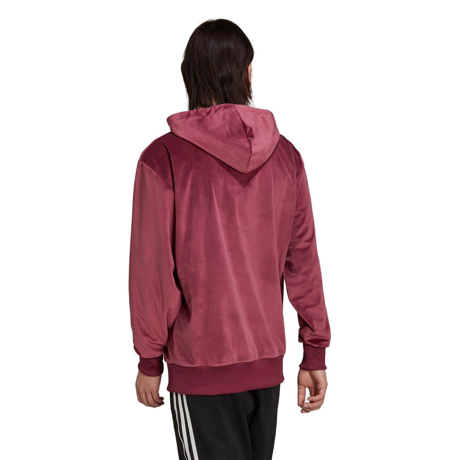adidas Originals Adicolor Velour Hoodie - Burgundy - ViaductClothing -  -  