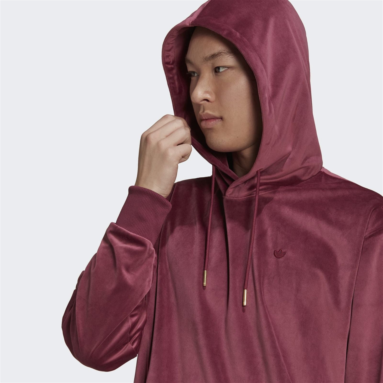 adidas Originals Adicolor Velour Hoodie - Burgundy - ViaductClothing -  -  