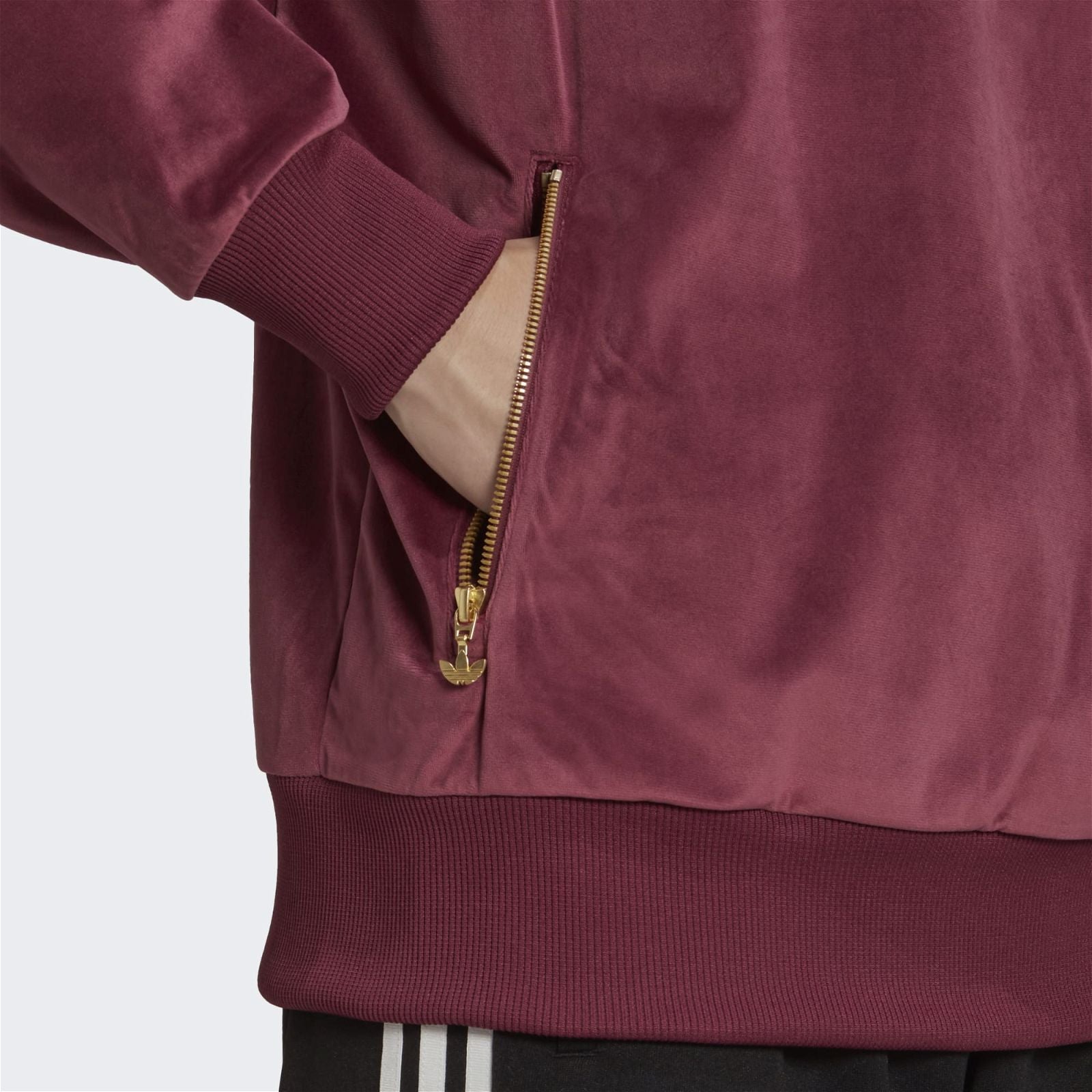 adidas Originals Adicolor Velour Hoodie - Burgundy - ViaductClothing -  -  