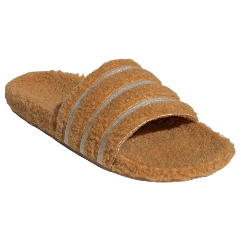 adidas Originals Adilette Cozy Fluffy Slides Mesa Brown H06449 ViaductClothing