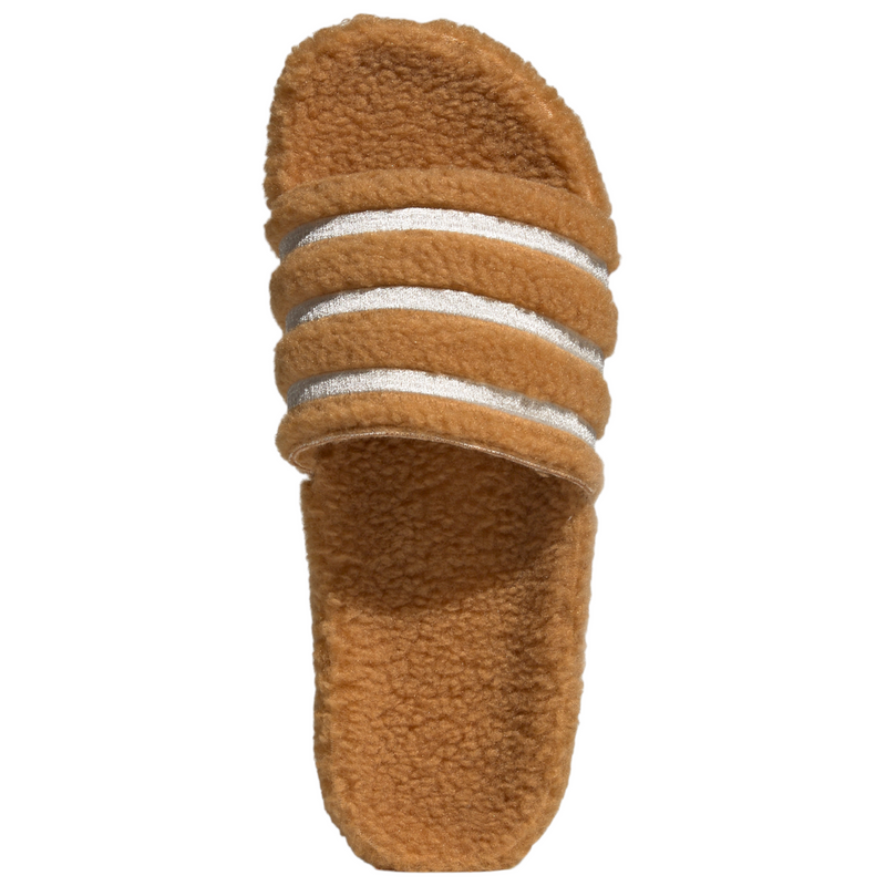 adidas Originals Adilette Cozy Fluffy Slides Mesa Brown H06449 ViaductClothing