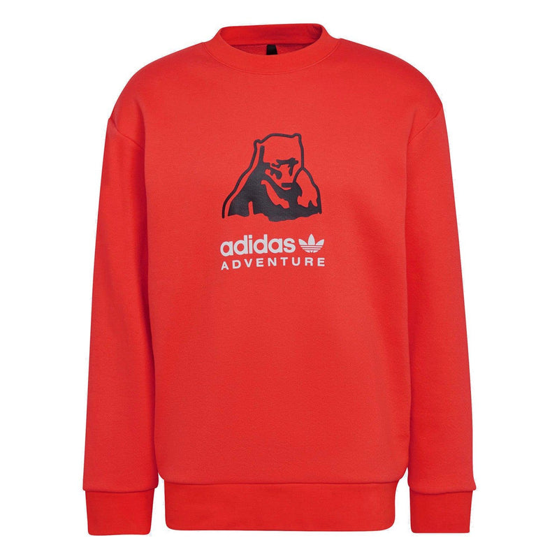 adidas Originals Adventure ADV Polar Big Logo Crew Sweatshirt - Red - ViaductClothing -  -  