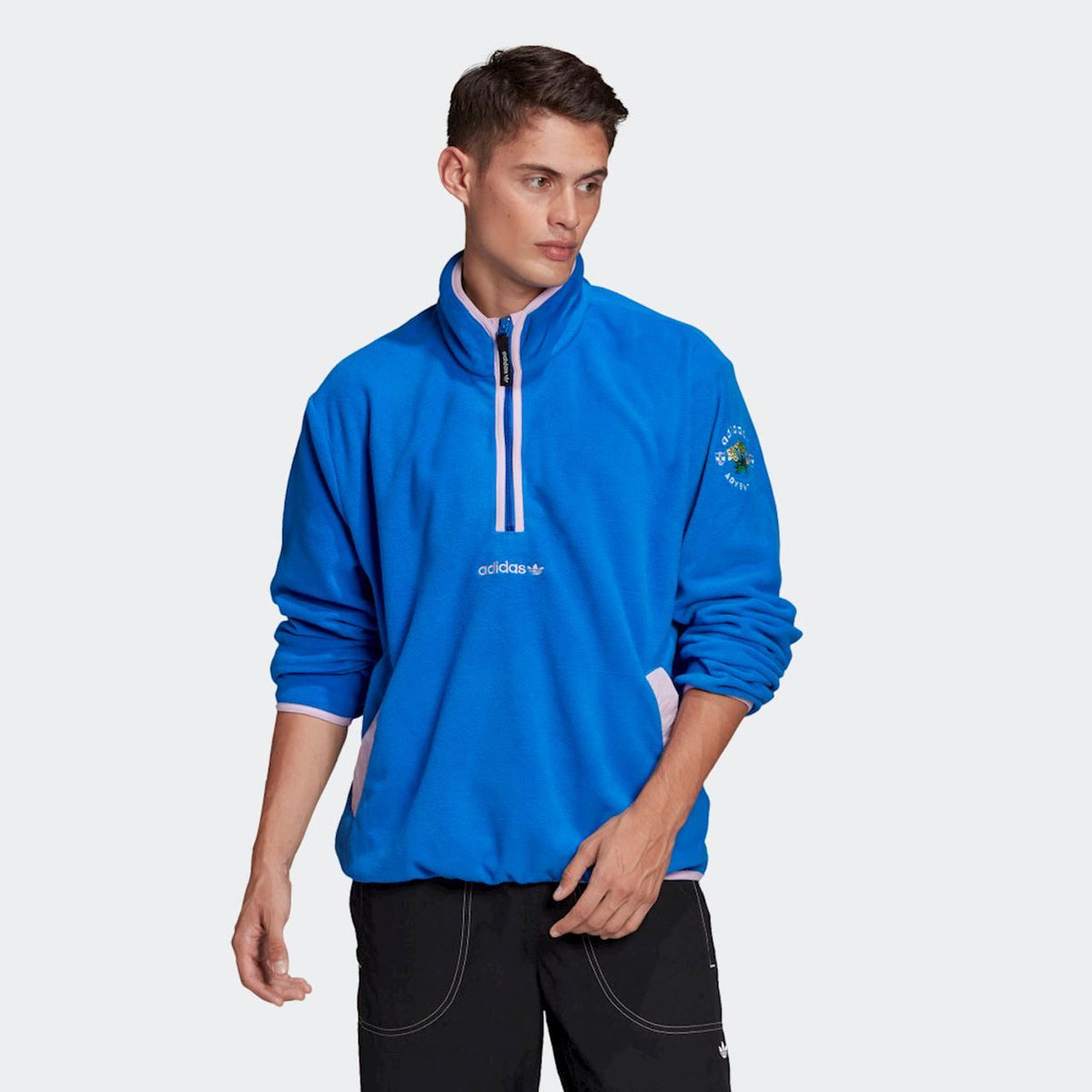 Adidas originals adventure half zip fleece in gre online
