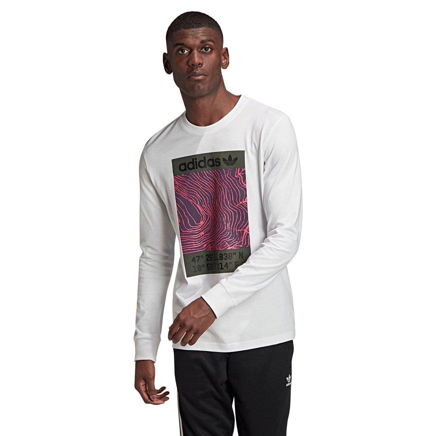 adidas Originals Adventure Long Sleeve T Shirt - White - ViaductClothing -  -  