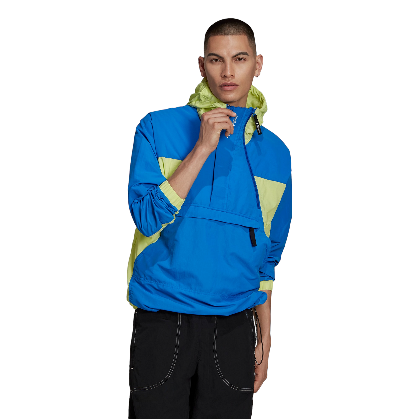 adidas Originals Adventure Mishmash Blocked Shell Jacket Blue Yellow ViaductClothing