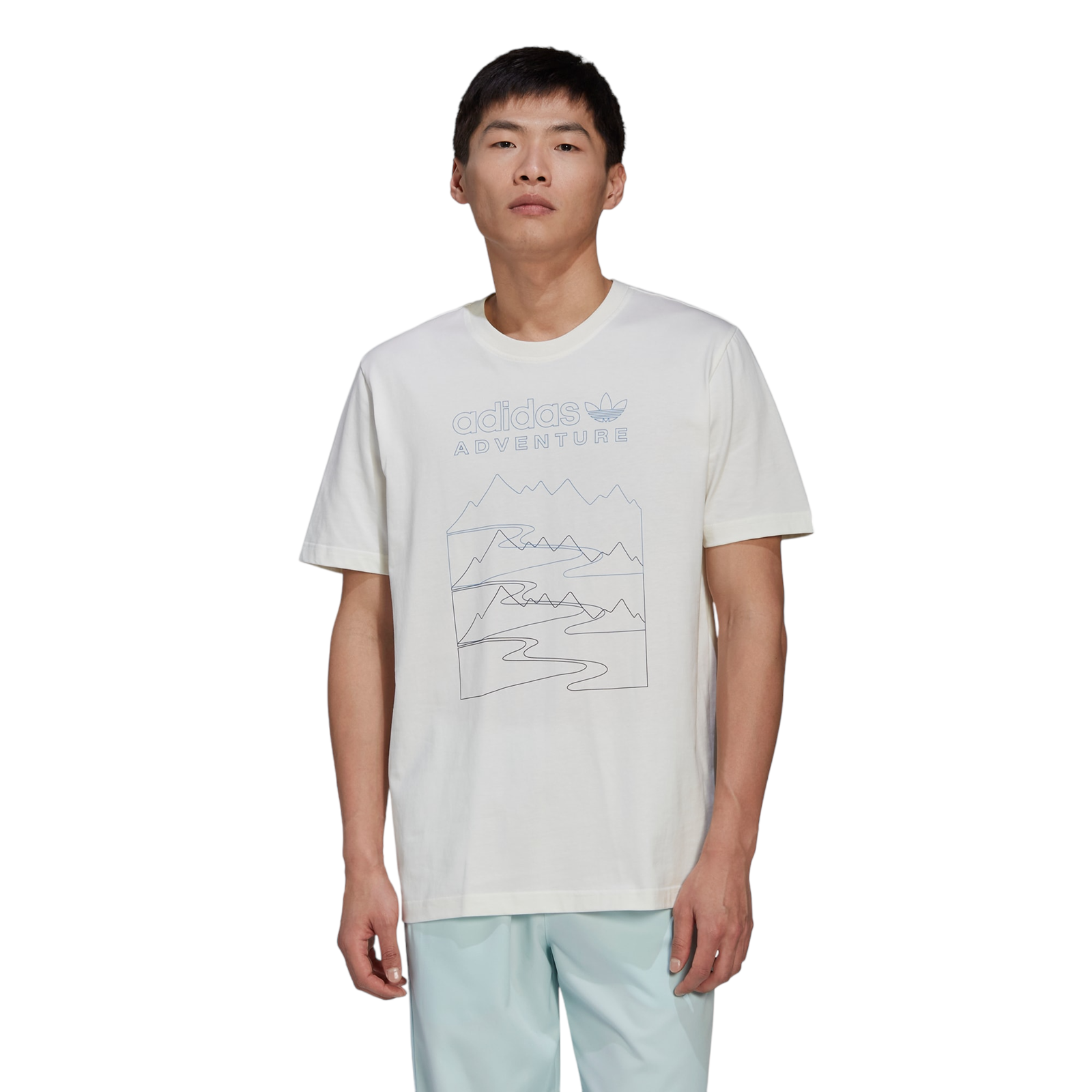 adidas Originals Adventure Mountain Front T-Shirt - Off White - ViaductClothing -  -  