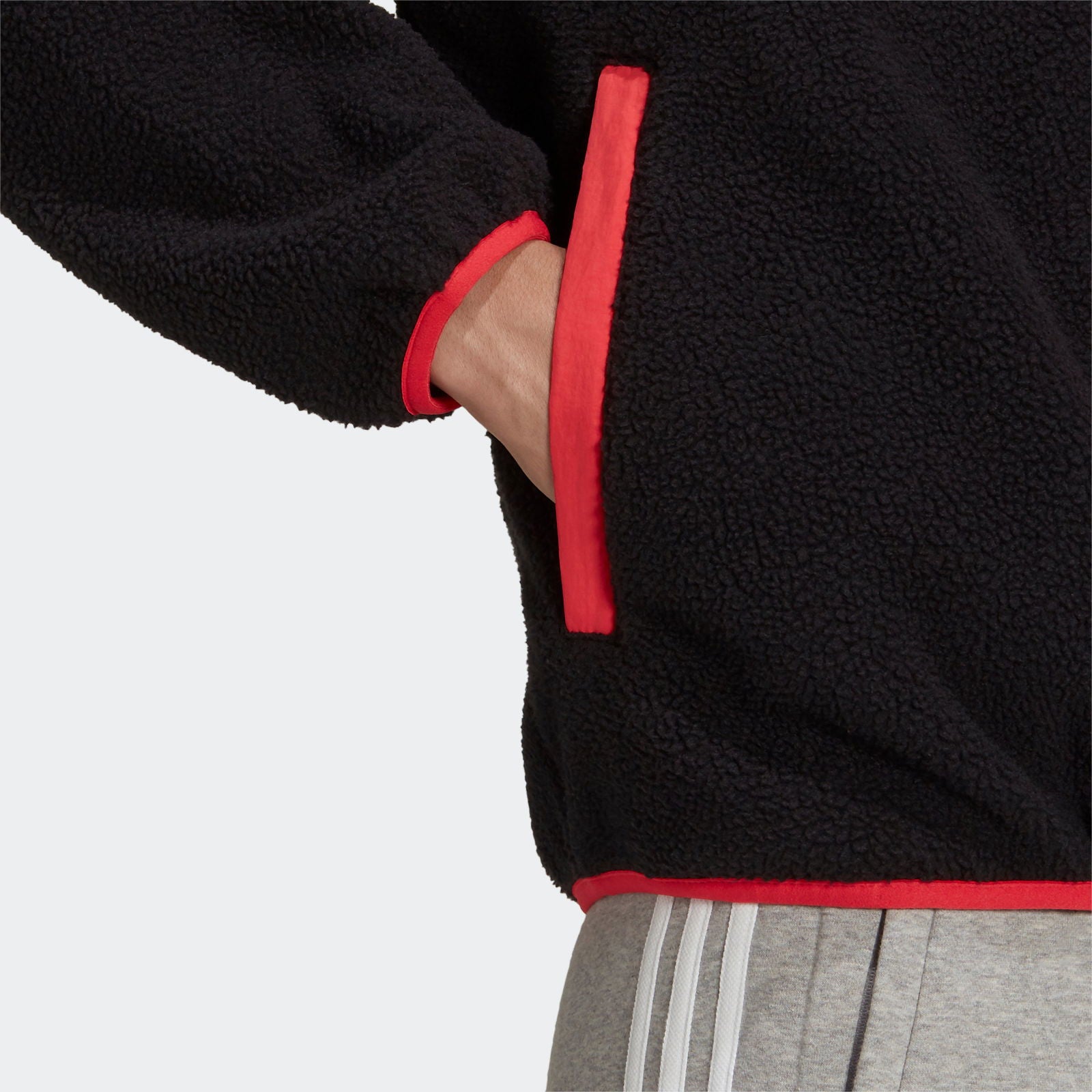 adidas Originals Adventure Polar Fleece Zip-Through Track Jacket - Black - ViaductClothing -  -  