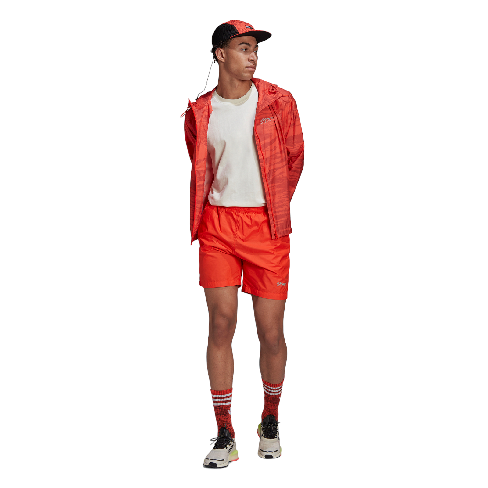 adidas Originals Adventure Wood Wave Swim Shorts - Semi Solar Red - ViaductClothing -  -  