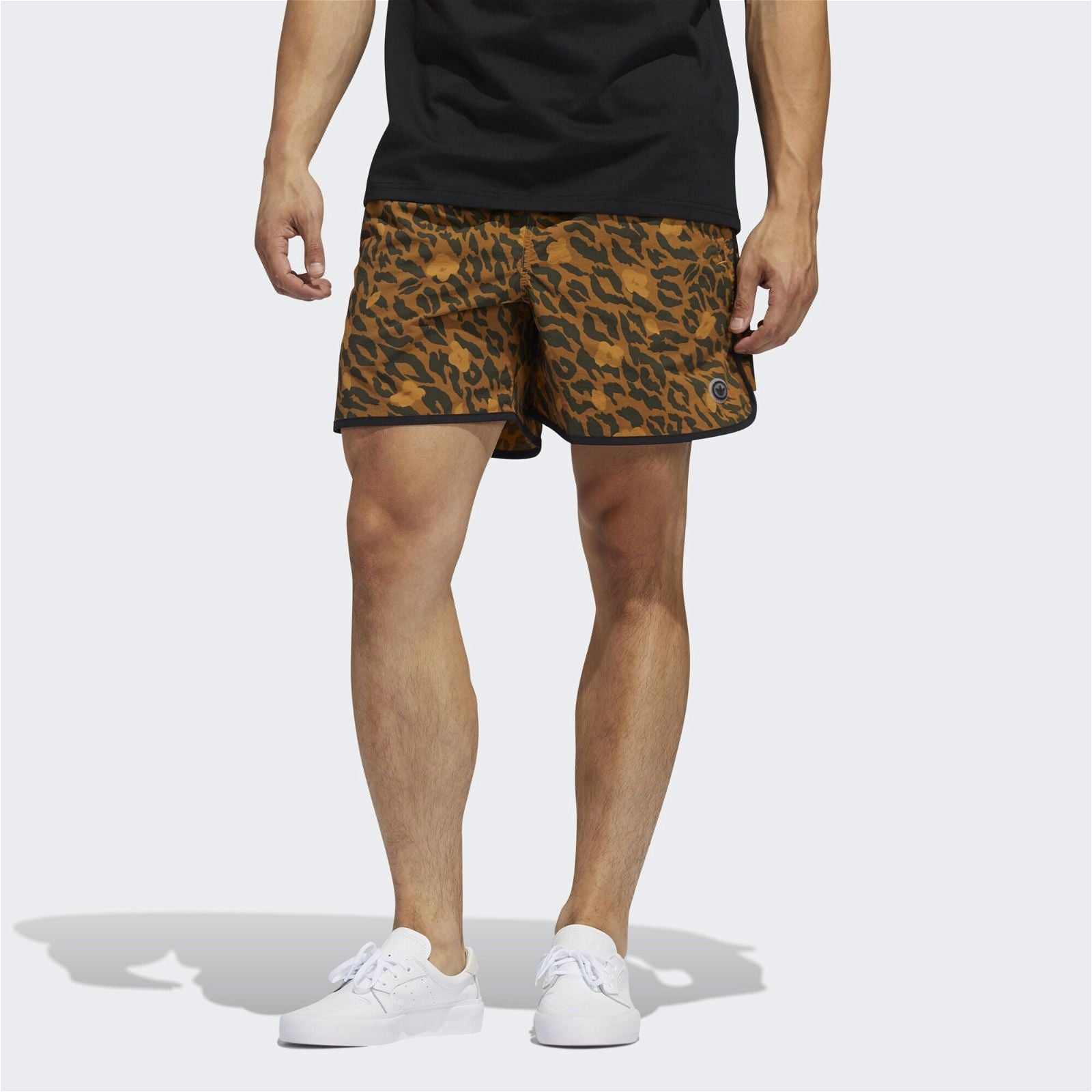 adidas Originals Allover Print Scallop Shorts - Brown - ViaductClothing -  -  