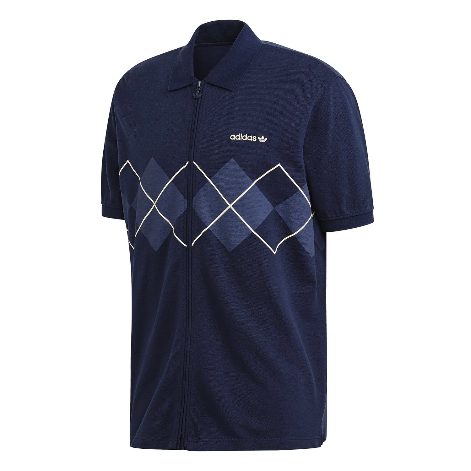 adidas Originals Argyle Tennis Tee - Night Indigo - ViaductClothing -  -  