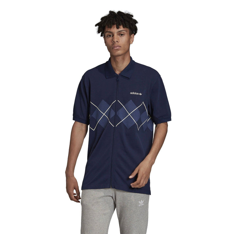 adidas Originals Argyle Tennis Tee - Night Indigo - ViaductClothing -  -  