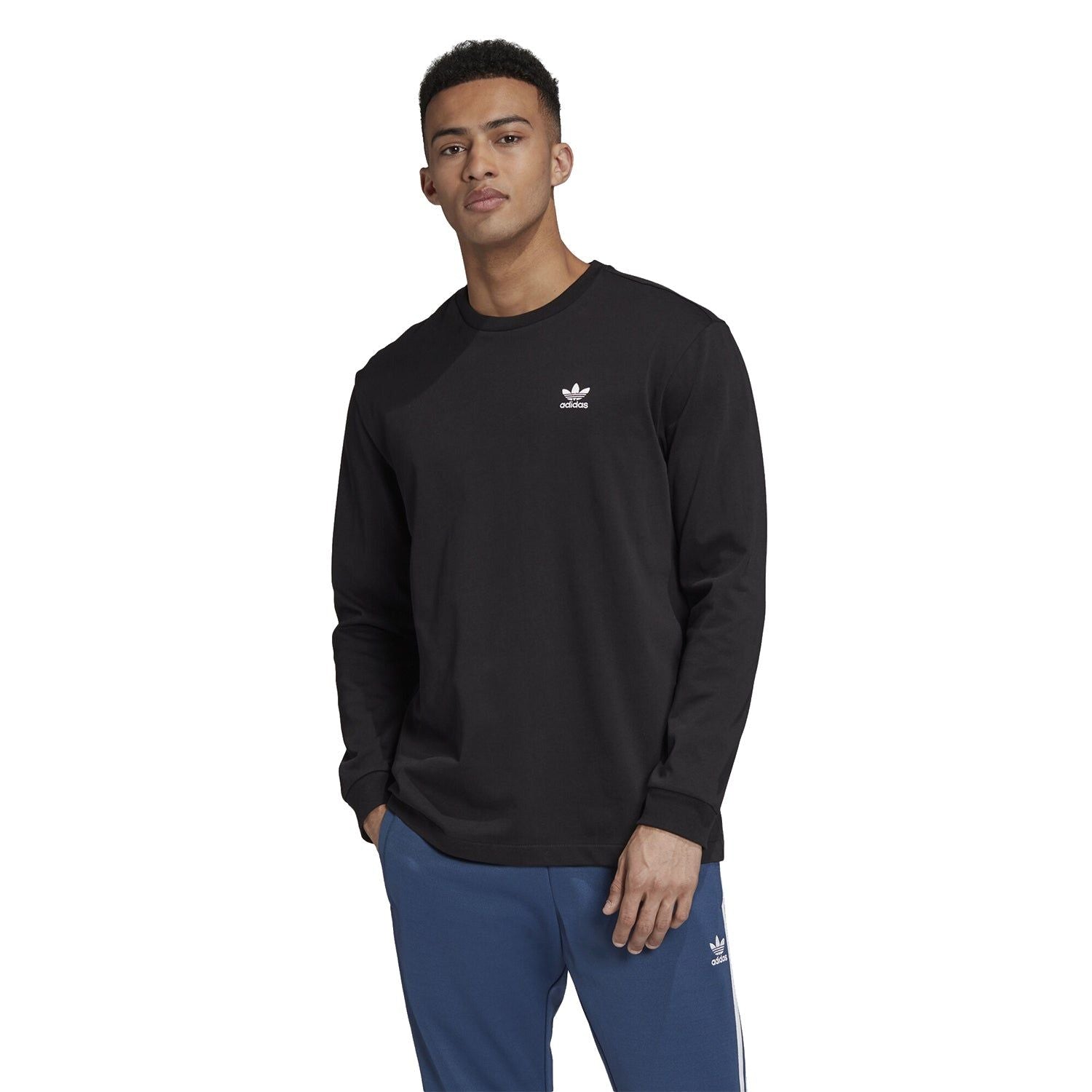adidas Originals Back + Front Trefoil Long Sleeve T-Shirt - Black - ViaductClothing -  -  