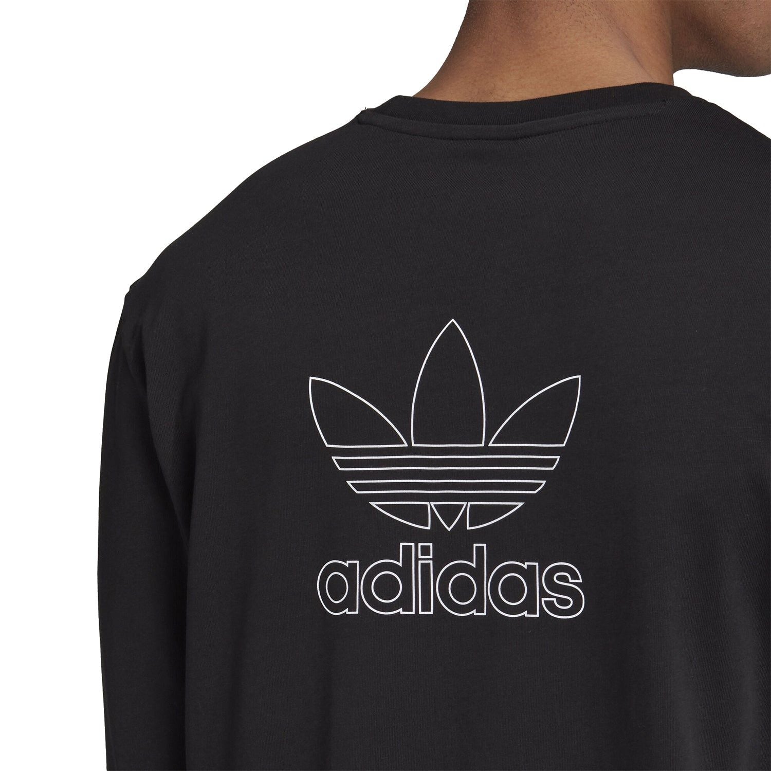 adidas Originals Back + Front Trefoil Long Sleeve T-Shirt - Black - ViaductClothing -  -  