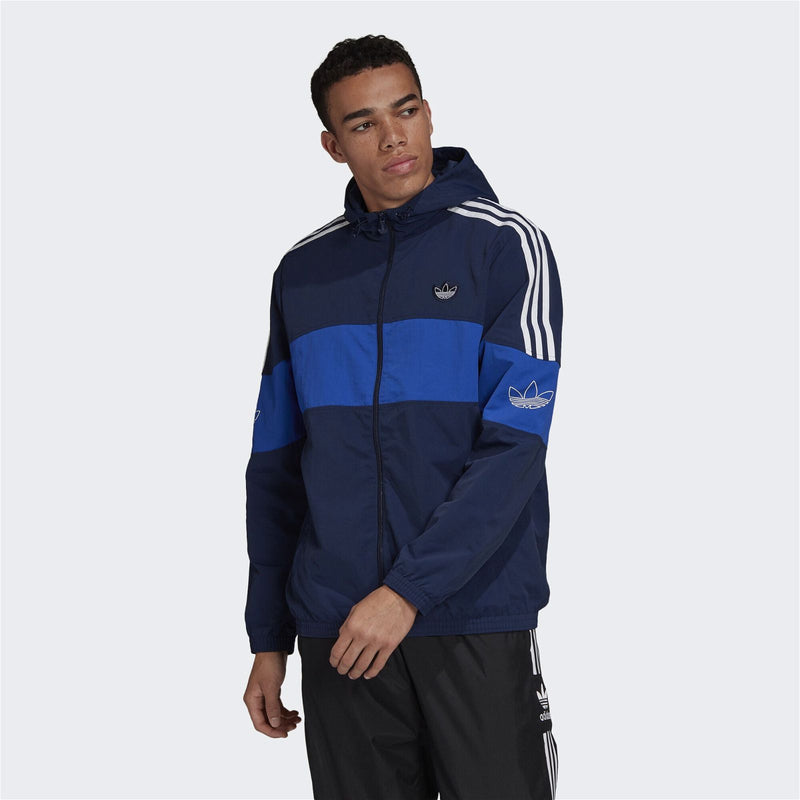 Adidas navy windbreaker discount