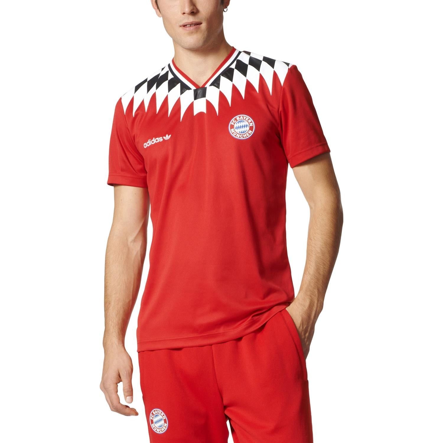 adidas Originals Bayern Munich Retro Jersey - Red - ViaductClothing -  -  