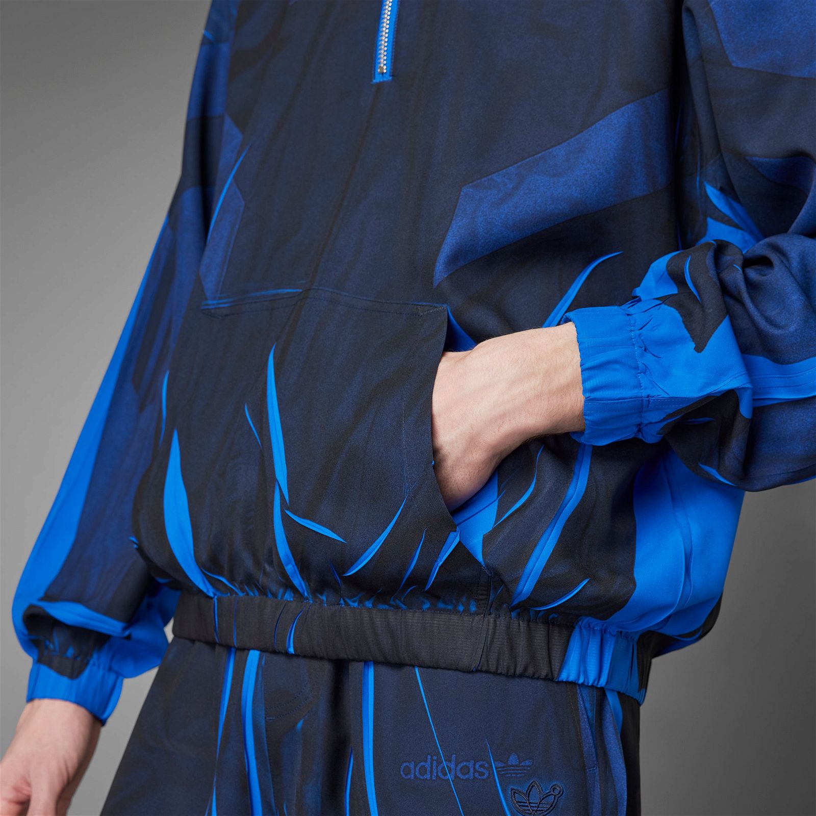 adidas Originals Blue Version Half-Zip Soccer Silk Track Top - Navy - ViaductClothing -  -  