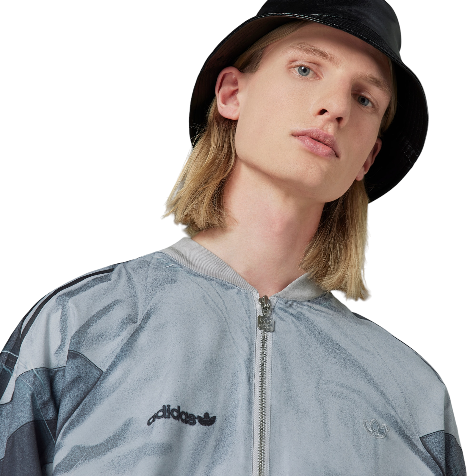 adidas Originals Blue Version Half-Zip Soccer Track Top - Grey - ViaductClothing -  -  