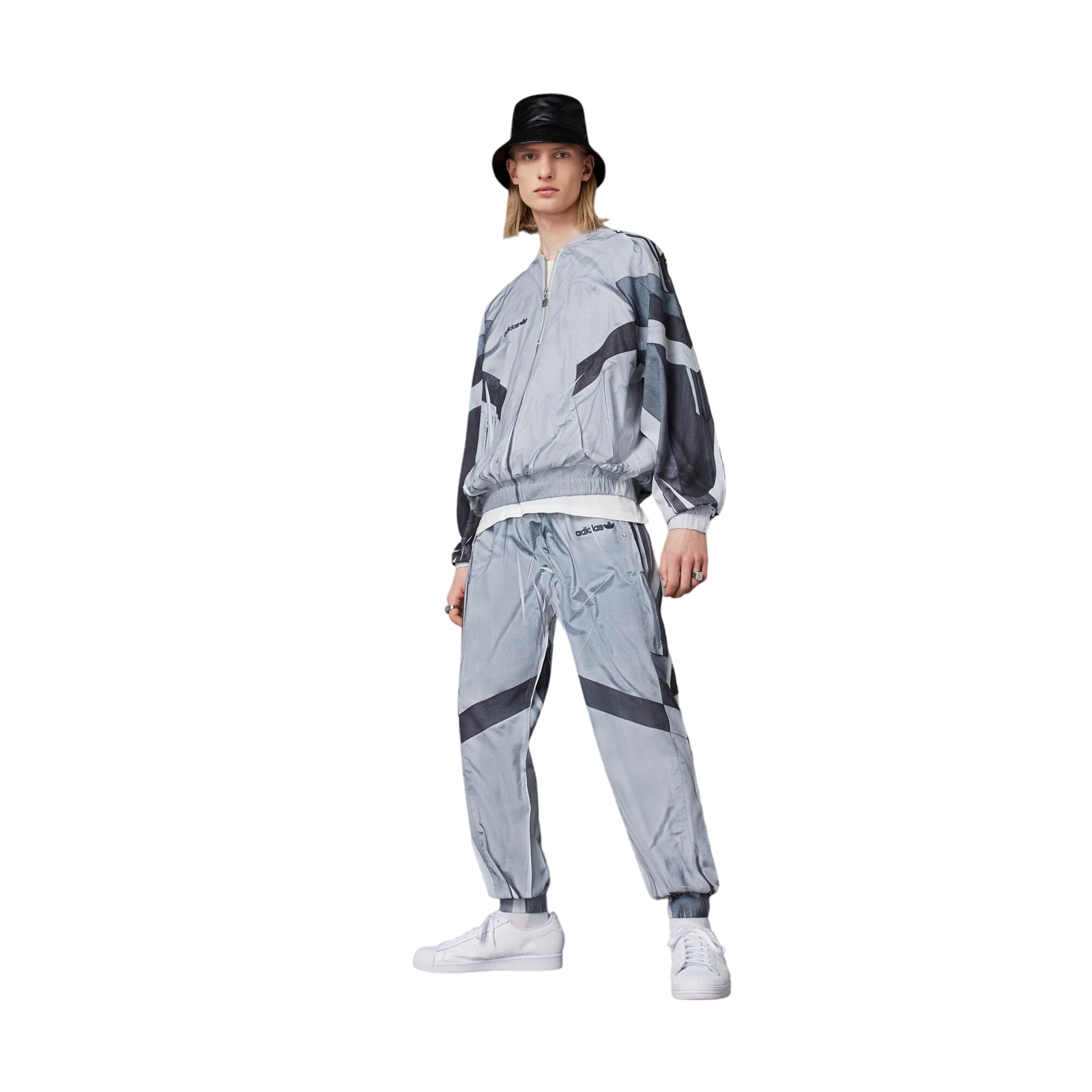 adidas Originals Blue Version Half-Zip Soccer Track Top - Grey - ViaductClothing -  -  