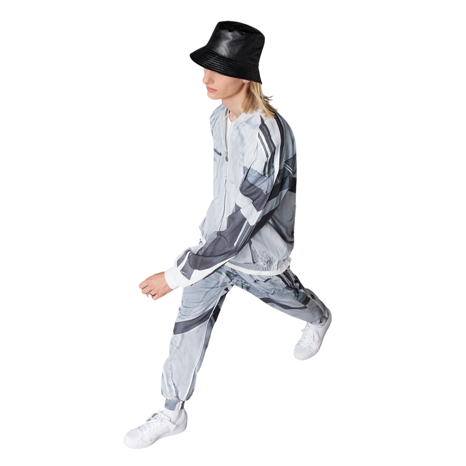 adidas Originals Blue Version Half-Zip Soccer Track Top - Grey - ViaductClothing -  -  