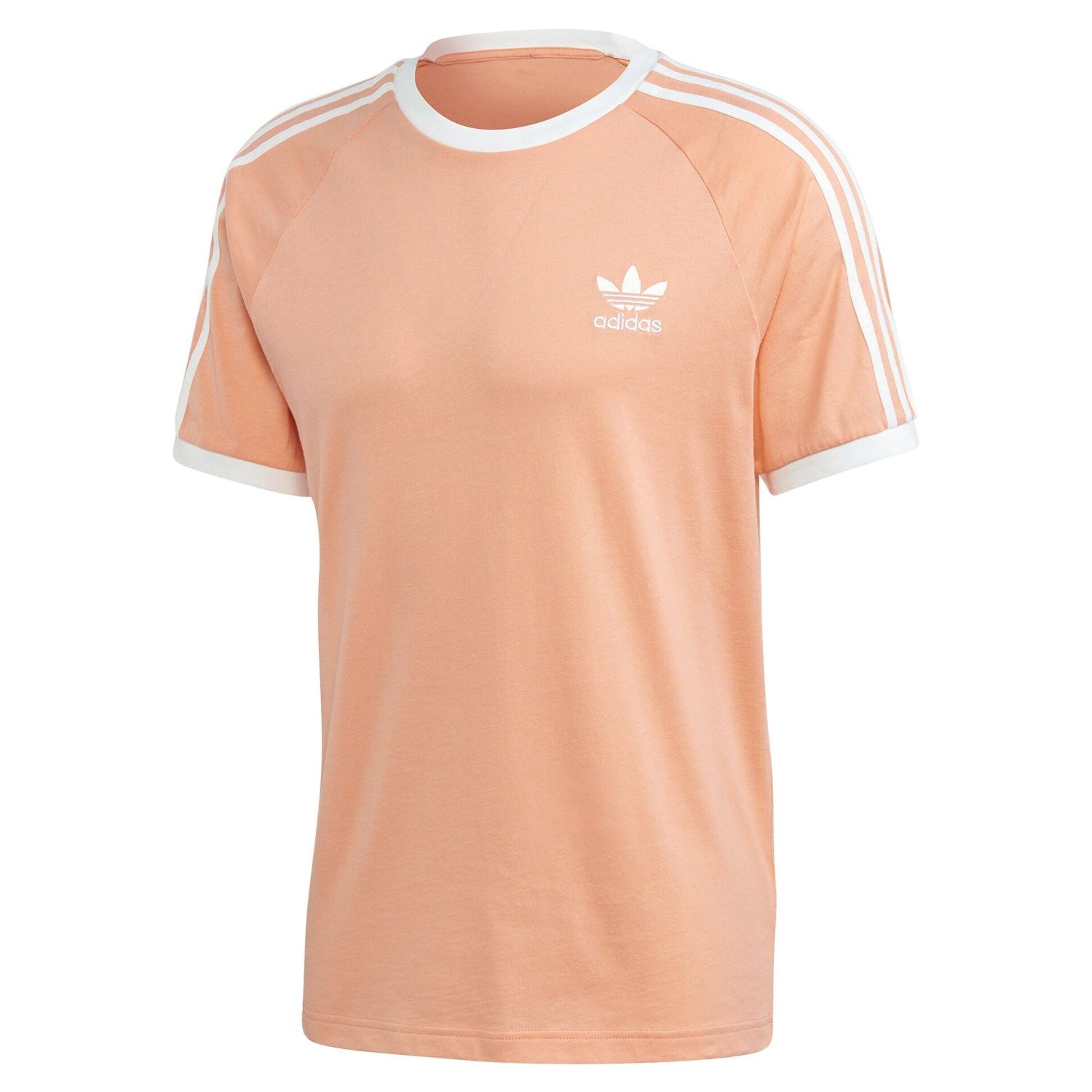 adidas Originals California 3 Stripe Tee - Chalk Coral - ViaductClothing -  -  