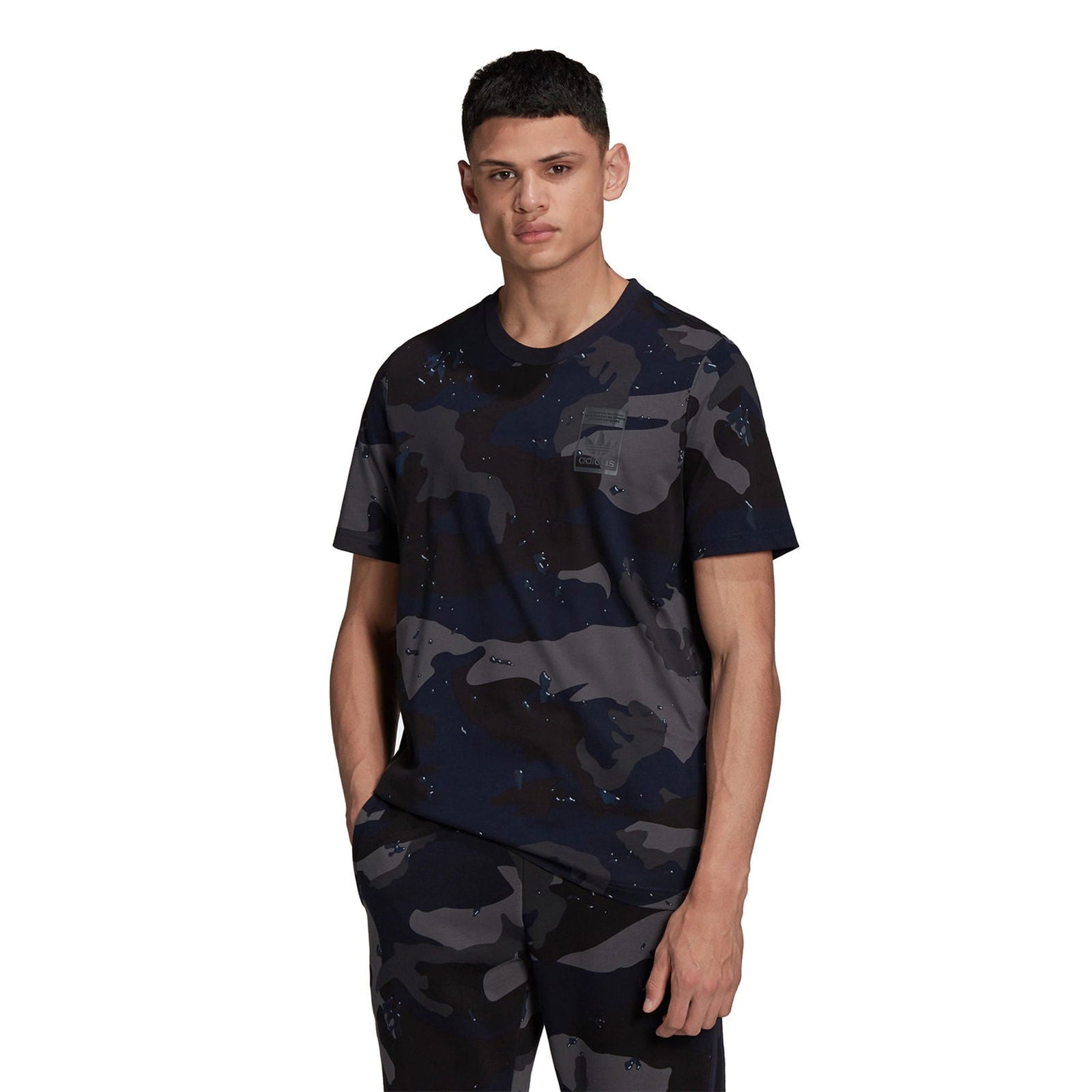 adidas Originals Camo Allover Print Tee - Navy - ViaductClothing -  -  
