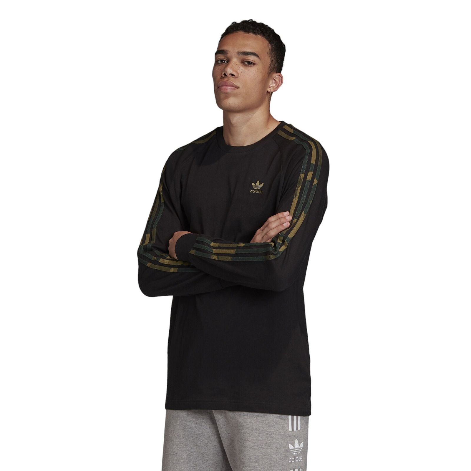 adidas Originals Camo Long Sleeve Tee - Black - ViaductClothing -  -  