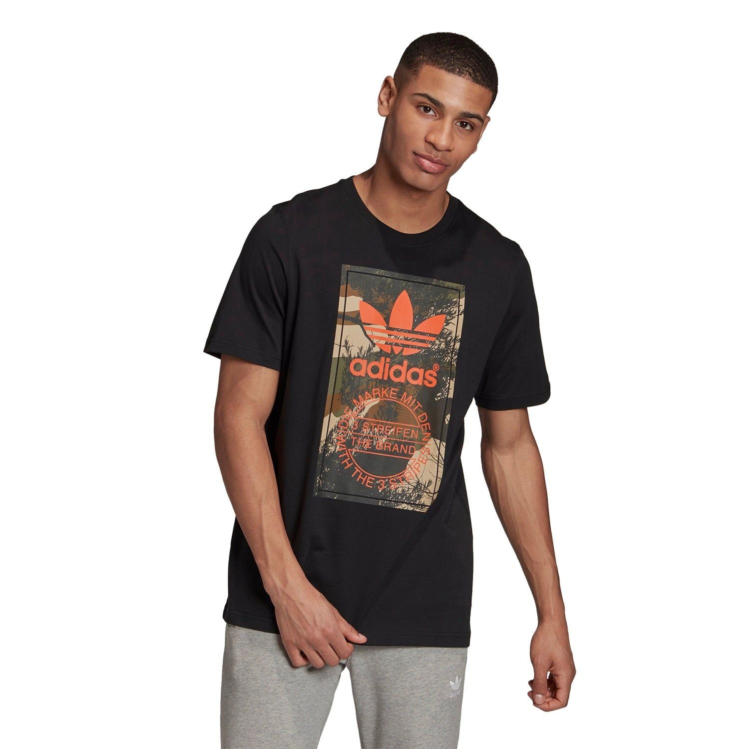 adidas Originals Camo Tongue T-Shirt - Black - ViaductClothing -  -  
