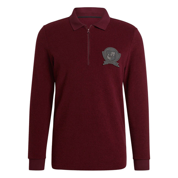 adidas Originals Collegiate Crest Polo Shirt - Burgundy - ViaductClothing -  -  