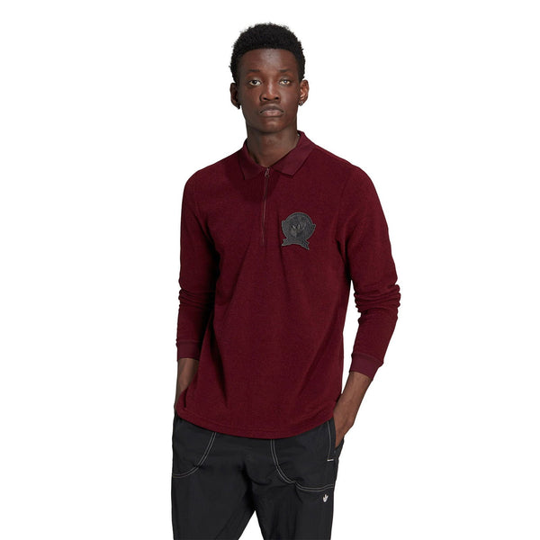 adidas Originals Collegiate Crest Polo Shirt - Burgundy - ViaductClothing -  -  