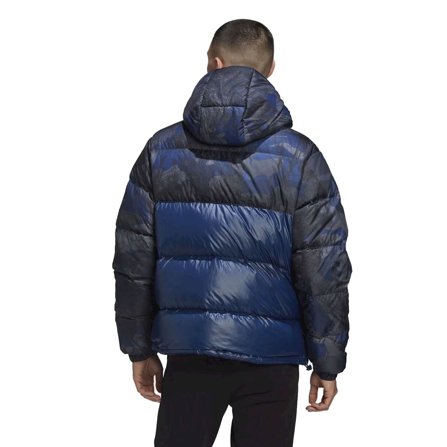 adidas Originals Down Regen Blocked Camo Print Puffer Jacket - Blue - ViaductClothing -  -  