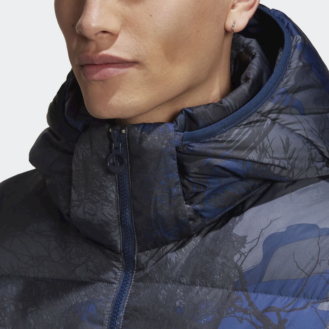 adidas Originals Down Regen Blocked Camo Print Puffer Jacket - Blue - ViaductClothing -  -  