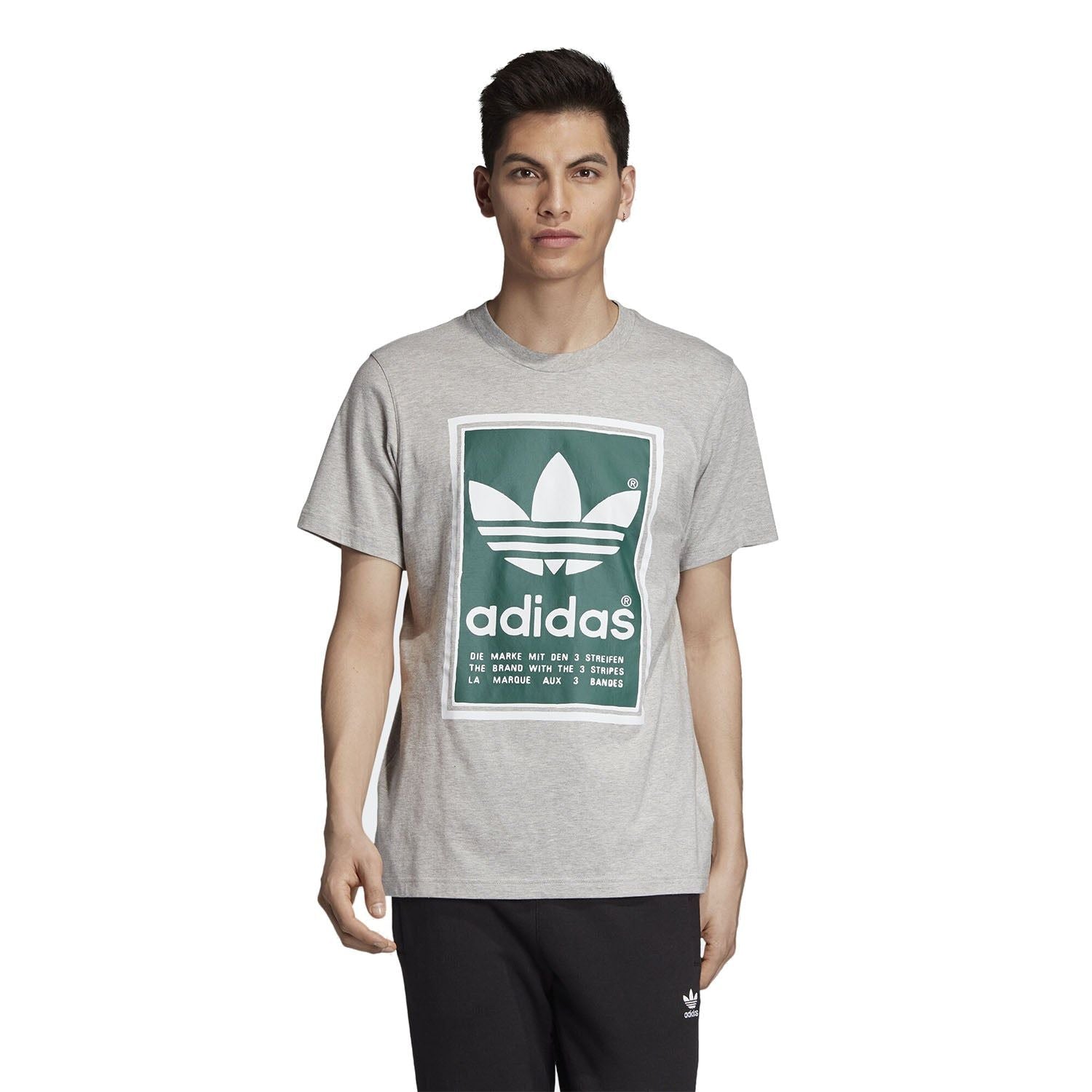 adidas Originals Filled Label Tee - Grey - ViaductClothing -  -  