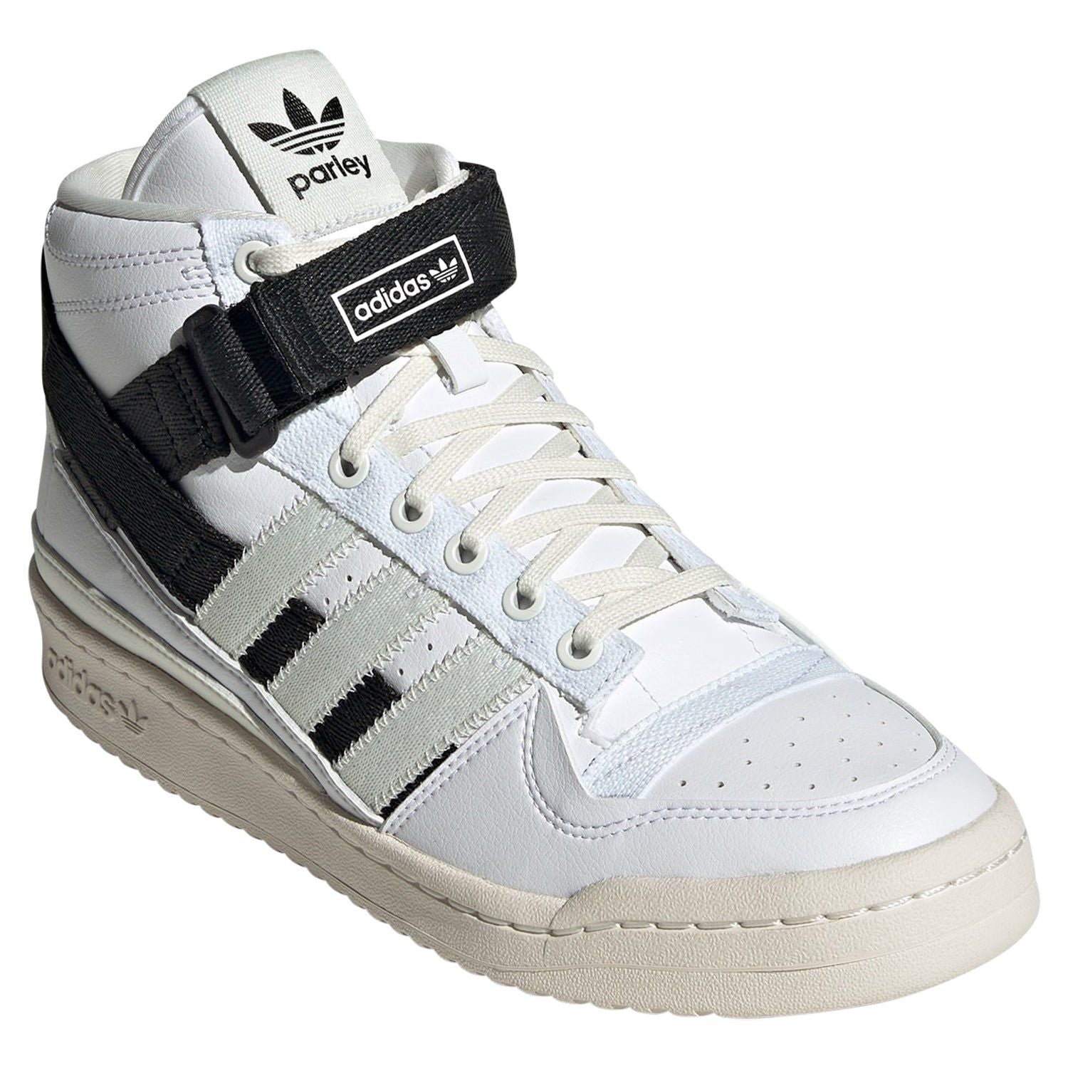 adidas Originals Forum Mid Parley Shoes - White Black - ViaductClothing -  -  
