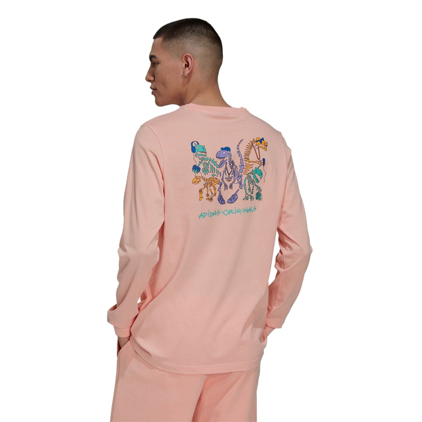 adidas Originals Funny Dino Long Sleeve T-Shirt - Pink - ViaductClothing -  -  